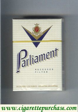 Parliament Recessed Filter white cigarettes hard box